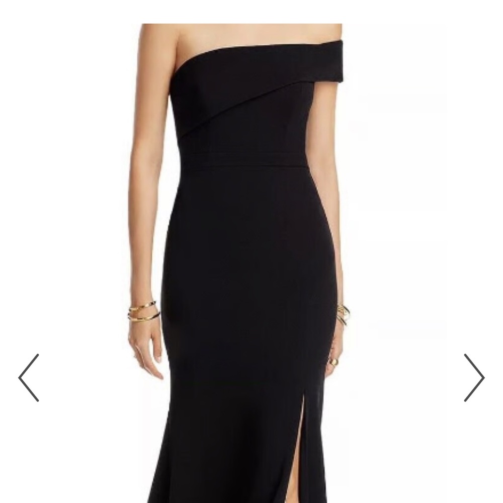 Aqua One Shoulder Black Dress
